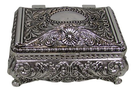 metal jewelery box|solid silver jewelry box.